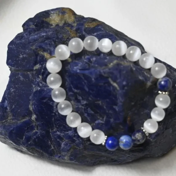 Selenit-Lapislazuli Armreif  Orvanna
